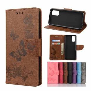 For OPPO Realme 7 Pro 5G Butterflies Embossing Horizontal Flip Leather Case with Holder & Card Slots & Wallet(Brown)