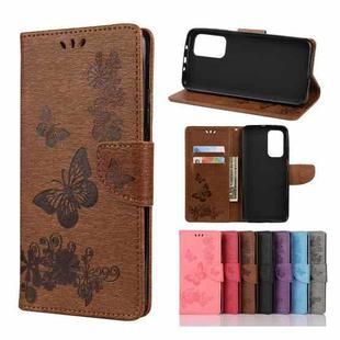 For Xiaomi Mi 10T Pro 5G Butterflies Embossing Horizontal Flip Leather Case with Holder & Card Slots & Wallet(Brown)
