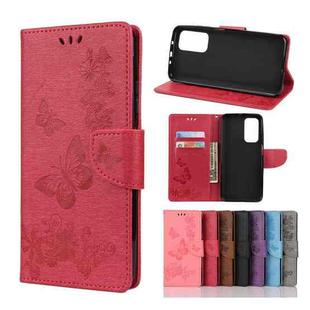 For Xiaomi Mi 10T Pro 5G Butterflies Embossing Horizontal Flip Leather Case with Holder & Card Slots & Wallet(Red)