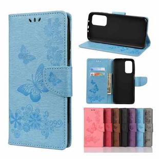 For Xiaomi Mi 10T Pro 5G Butterflies Embossing Horizontal Flip Leather Case with Holder & Card Slots & Wallet(Blue)