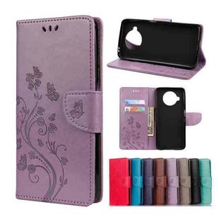 For Xiaomi Mi 10T Lite 5G Butterflies Love Flowers Embossing Horizontal Flip Leather Case with Holder & Card Slots & Wallet(Light Purple)