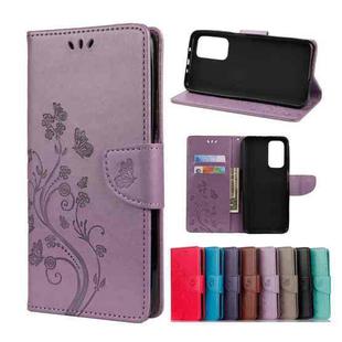 For Xiaomi Mi 10T Pro 5G Butterflies Love Flowers Embossing Horizontal Flip Leather Case with Holder & Card Slots & Wallet(Light Purple)