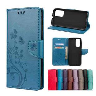 For Xiaomi Mi 10T Pro 5G Butterflies Love Flowers Embossing Horizontal Flip Leather Case with Holder & Card Slots & Wallet(Blue)