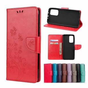 For Xiaomi Mi 10T 5G Butterflies Love Flowers Embossing Horizontal Flip Leather Case with Holder & Card Slots & Wallet(Red)