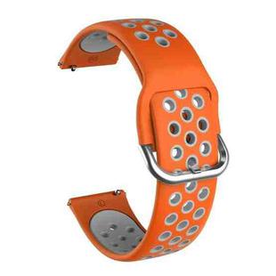 For Samsung Galaxy Watch Active2 44mm Two-color Silicone Watch Band(Orange+Grey)