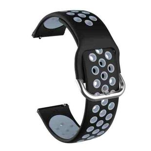 For Samsung Galaxy Watch Active2 44mm Two-color Silicone Watch Band(Black+Grey)