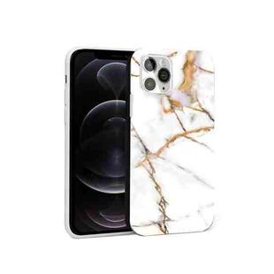 Glossy Marble Pattern TPU Protective Case For iPhone 12 / 12 Pro(Khaki White)