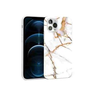 Glossy Marble Pattern TPU Protective Case For iPhone 12 Pro Max(Khaki White)