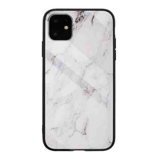 Marble Pattern Glass Protective Case For iPhone 12 / 12 Pro(White)