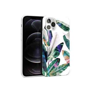 Glossy Plant Pattern TPU Protective Case For iPhone 12 / 12 Pro(Color Banana Leaf)