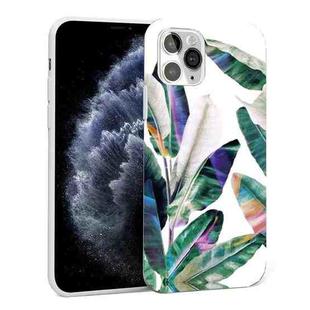 Glossy Plant Pattern TPU Protective Case For iPhone 11 Pro(Color Banana Leaf)