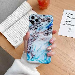 Glossy Marble Pattern TPU Protective Case For iPhone 12 Pro Max(Blue)