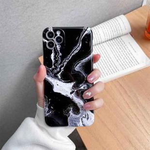 For iPhone 11 Glossy Marble Pattern TPU Protective Case (Black)