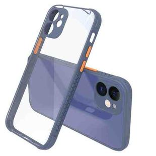 Tire Side Texture Contrast Button Shockproof PC + TPU Phone Protective Case For iPhone 12(Gray Blue)