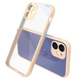 Tire Side Texture Contrast Button Shockproof PC + TPU Phone Protective Case For iPhone 12(Apricot)