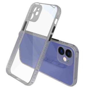 Tire Side Texture Contrast Button Shockproof PC + TPU Phone Protective Case For iPhone 12(Transparent White)