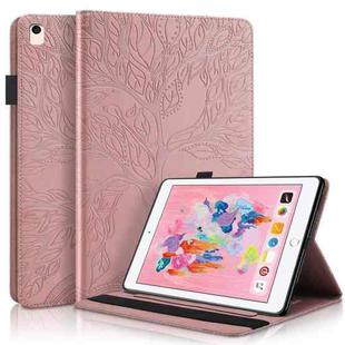 Life Tree Series Horizontal Flip Leather Case with Holder & Card Slots & Pen Slot & Sleep / Wake-up Function For iPad 9.7 (2018) / (2017)(Rose Gold)