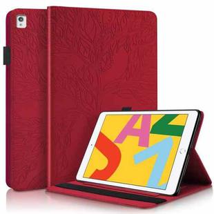 For iPad 10.2 / iPad Pro 10.5 inch Life Tree Series Horizontal Flip Leather Case with Holder & Card Slots & Pen Slot & Sleep / Wake-up Function(Red)