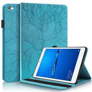 For Huawei Mediapad M5 Lite / C5 10.1 inch Life Tree Series Horizontal Flip Leather Case with Holder & Card Slots & Pen Slot(Lake Blue)
