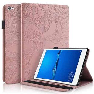 For Huawei Mediapad M5 Lite / C5 10.1 inch Life Tree Series Horizontal Flip Leather Case with Holder & Card Slots & Pen Slot(Rose Gold)