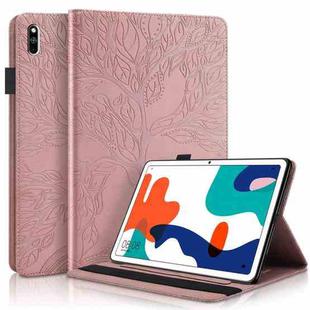 For Huawei MatePad 10.4 inch Life Tree Series Horizontal Flip Leather Case with Holder & Card Slots & Pen Slot(Rose Gold)