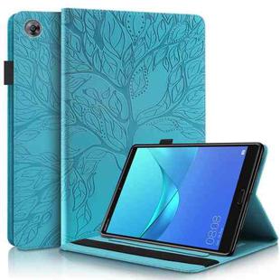 For Huawei MediaPad M5 10.8 inch Life Tree Series Horizontal Flip Leather Case with Holder & Card Slots & Pen Slot(Lake Blue)