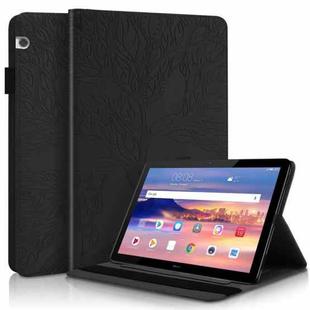 For Huawei MediaPad T5 10.1 inch Life Tree Series Horizontal Flip Leather Case with Holder & Card Slots & Pen Slot(Black)