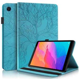 For Huawei MatePad T8 8 inch Life Tree Series Horizontal Flip Leather Case with Holder & Card Slots & Pen Slot(Lake Blue)