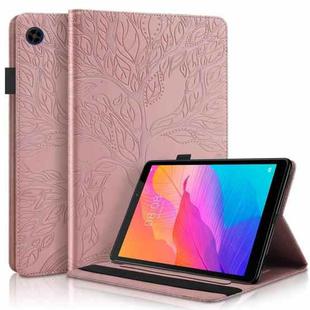 For Huawei MatePad T8 8 inch Life Tree Series Horizontal Flip Leather Case with Holder & Card Slots & Pen Slot(Rose Gold)