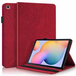 For Samsung Galaxy Tab S6 Lite P610 Life Tree Series Horizontal Flip Leather Case with Holder & Card Slots & Pen Slot(Red)