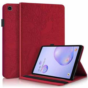 For Samsung Galaxy Tab A 8.0 (2019) T290 Life Tree Series Horizontal Flip Leather Case with Holder & Card Slots & Pen Slot(Red)