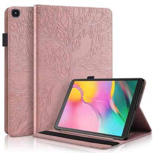 For Samsung Galaxy Tab A 10.1 (2019) T510/T515 Life Tree Series Horizontal Flip Leather Case with Holder & Card Slots & Pen Slot(Rose Gold)