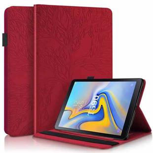 For Samsung Galaxy Tab A 10.5 T590 Life Tree Series Horizontal Flip Leather Case with Holder & Card Slots & Pen Slot(Red)