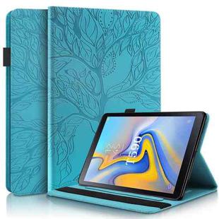 For Samsung Galaxy Tab A 10.5 T590 Life Tree Series Horizontal Flip Leather Case with Holder & Card Slots & Pen Slot(Lake Blue)