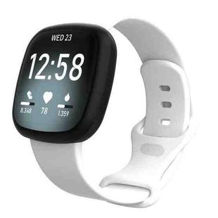 For Fitbit Versa 3 / Sense Silicone Watch Band, Size: S(White)