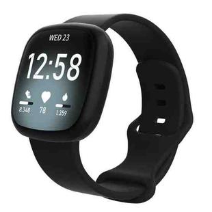 For Fitbit Versa 3 / Sense Silicone Watch Band, Size: S(Black)