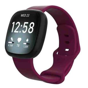 For Fitbit Versa 3 / Sense Silicone Watch Band, Size: S(Wine Red)