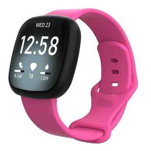 For Fitbit Versa 3 / Sense Silicone Watch Band, Size: S(Rose Red)