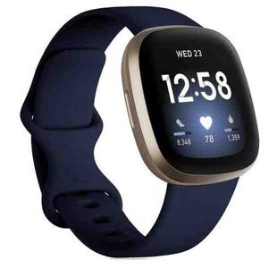 For Fitbit Versa 3 / Sense Silicone Watch Band, Size: S(Midnight Blue)