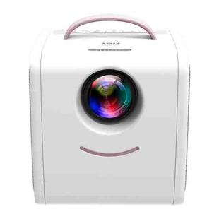 Q2 LED 1080P Mini Portable Projector Children Projector, Plug Type:UK Plug(Pink White)