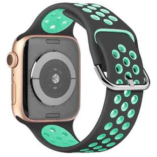 Two-tone Silicone Watch Band For Apple Watch Series 7 45mm / 6 & SE & 5 & 4 44mm / 3 & 2 & 1 42mm(Grey Teal)