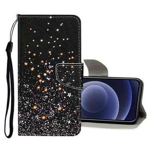 For iPhone 12 mini Colored Drawing Pattern Horizontal Flip Leather Case with Holder & Card Slots & Wallet (Black Five-pointed Star)