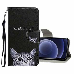 Colored Drawing Pattern Horizontal Flip Leather Case with Holder & Card Slots & Wallet For iPhone 12 mini(Little Cat)