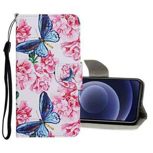 For iPhone 12 mini Colored Drawing Pattern Horizontal Flip Leather Case with Holder & Card Slots & Wallet (Dragonfly Flower)