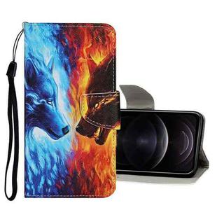 Colored Drawing Pattern Horizontal Flip Leather Case with Holder & Card Slots & Wallet For iPhone 12 / 12 Pro(Flame Wolf)