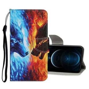 Colored Drawing Pattern Horizontal Flip Leather Case with Holder & Card Slots & Wallet For iPhone 12 Pro Max(Flame Wolf)