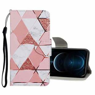 For iPhone 12 Pro Max Colored Drawing Pattern Horizontal Flip Leather Case with Holder & Card Slots & Wallet(Marble)