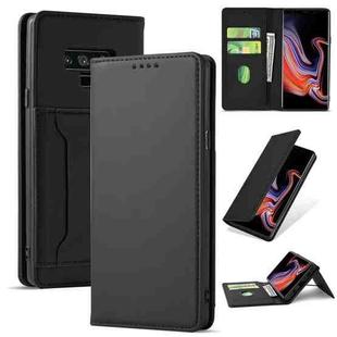For Samsung Galaxy Note9 Strong Magnetism Liquid Feel Horizontal Flip Leather Case with Holder & Card Slots & Wallet(Black)
