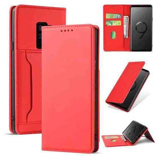 For Samsung Galaxy S9 Strong Magnetism Liquid Feel Horizontal Flip Leather Case with Holder & Card Slots & Wallet(Red)