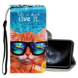 For iPhone 12 mini 3D Colored Drawing Horizontal Flip PU Leather Case with Holder & Card Slots & Wallet (Underwater Cat)